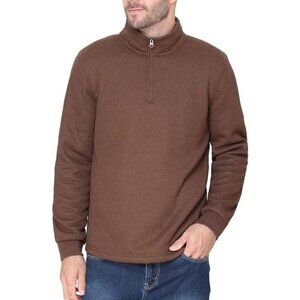 NWOT B.C. Clothing Men's M Heritage Quarter-Zip Waffle Sweatshirt Lined